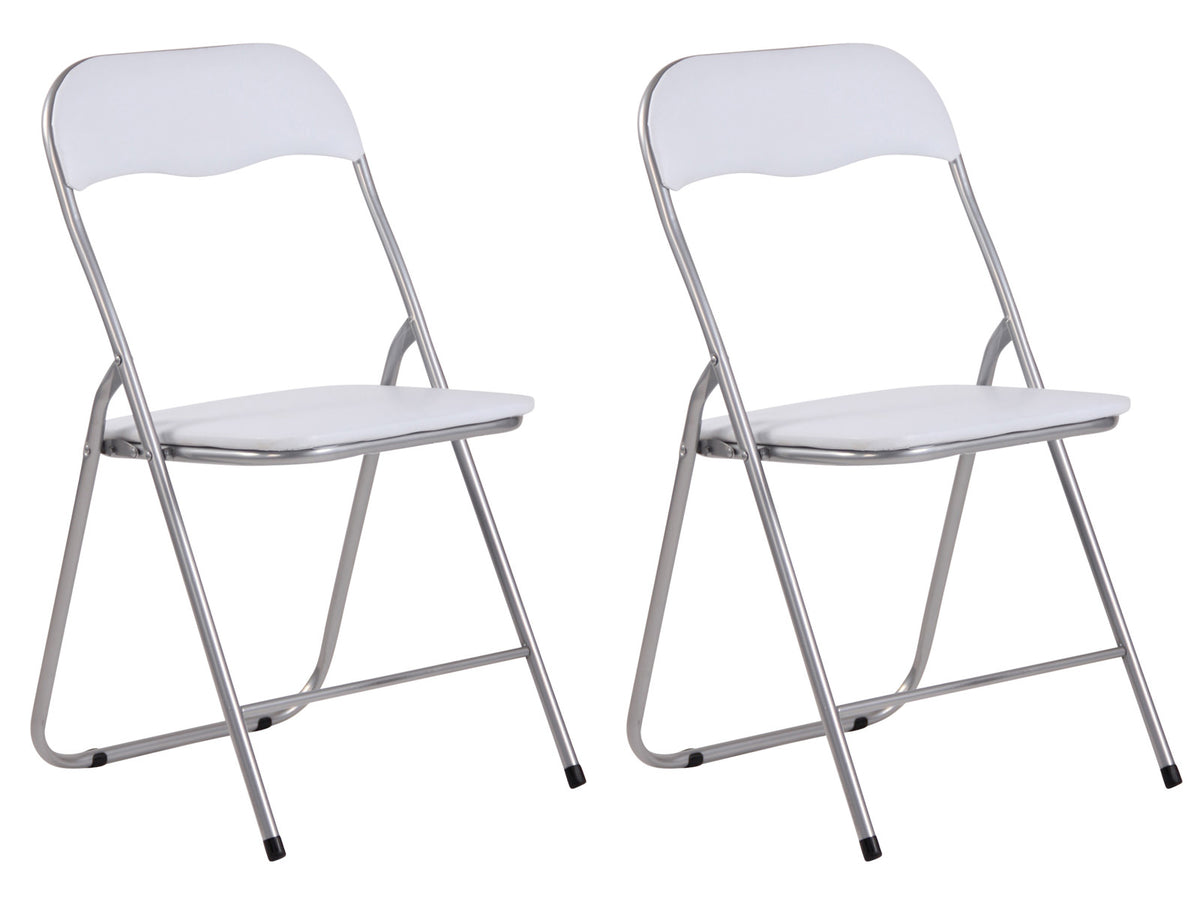 2er Set Klappstuhl Felix - weiß/silber by Dropshipping-Europe – Möbel