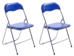 2er Set Klappstuhl Felix - blau/silber by Dropshipping-Europe – Möbel