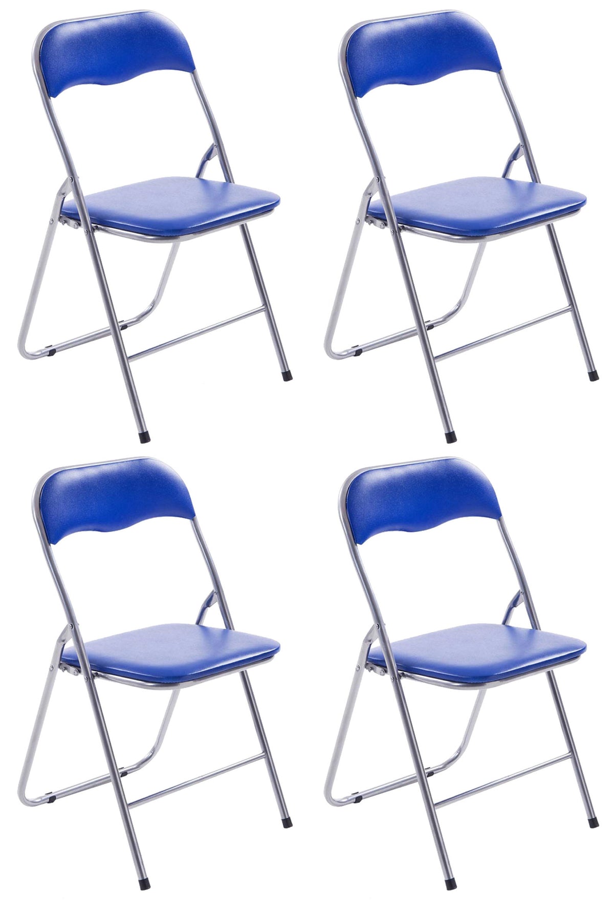 4er Set Klappstuhl Felix - blau/silber