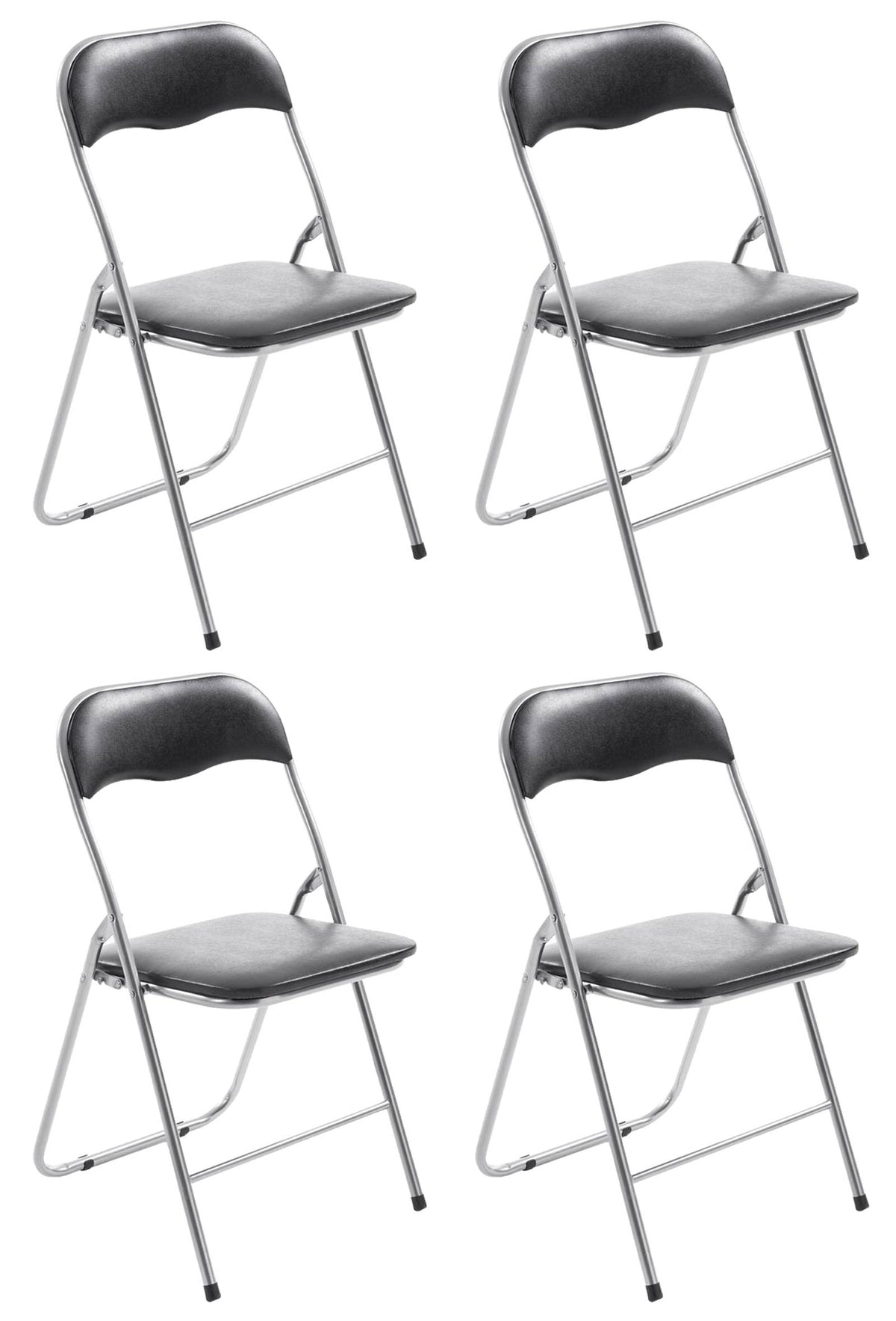 4er Set Klappstuhl Felix - schwarz/silber