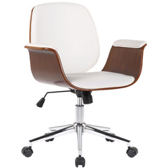 Bürostuhl Kemberg Kunstleder - walnuss/weiß