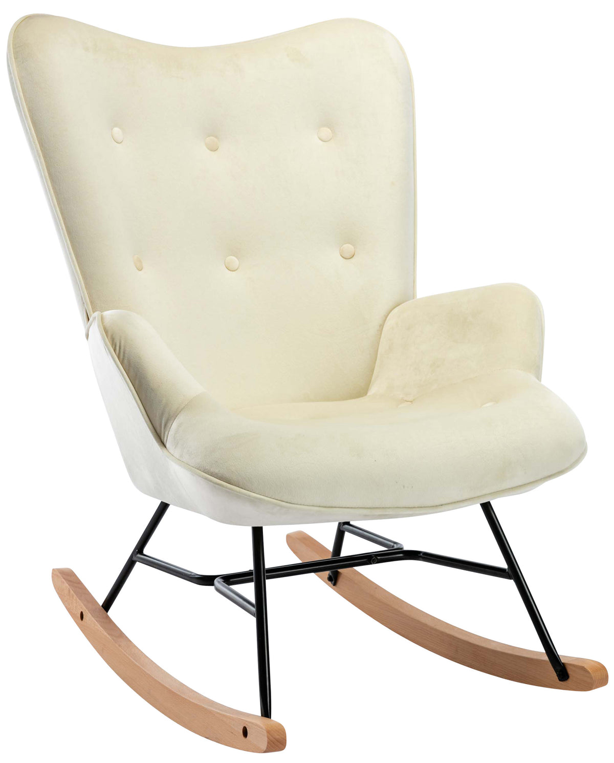 Schaukelstuhl Sanka Samt - creme