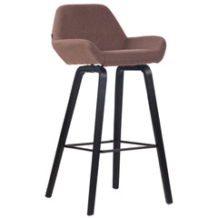 Barhocker Newnan Stoff 4-Fuß Gestell schwarz (eiche) - braun