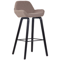 Barhocker Newnan Stoff 4-Fuß Gestell schwarz (eiche) - taupe
