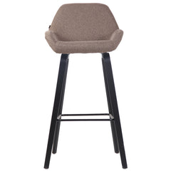 Barhocker Newnan Stoff 4-Fuß Gestell schwarz (eiche) - taupe