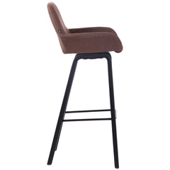 Barhocker Newnan Stoff 4-Fuß Gestell schwarz (eiche) - braun