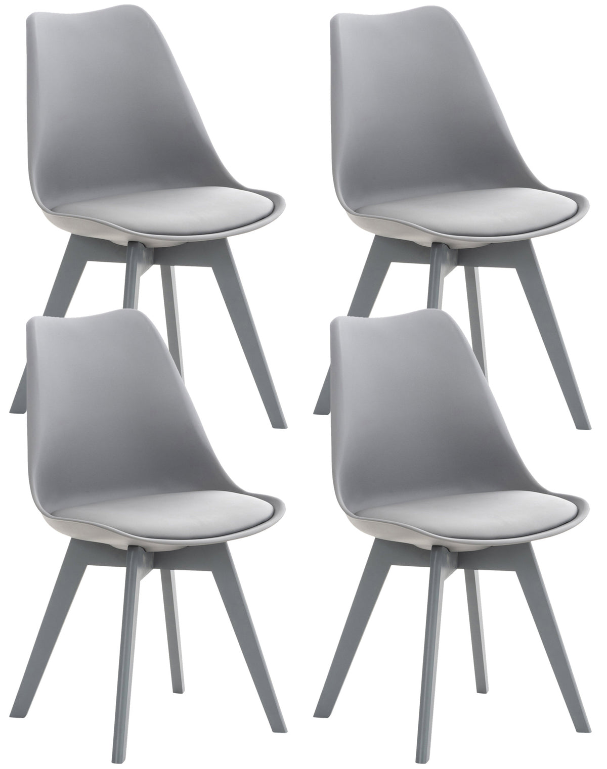 4er Set Stuhl Linares Kunststoff - grau/grau