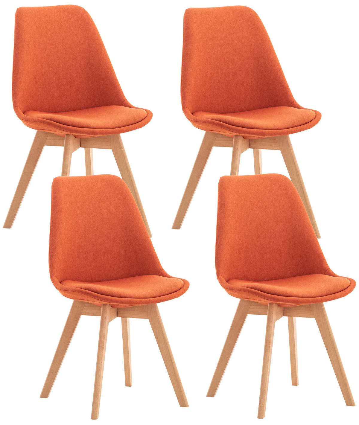 4er Set Stuhl Linares Stoff - orange