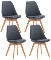 4er Set Stuhl Linares Stoff - dunkelgrau