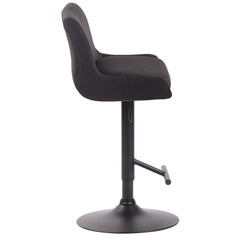 Barhocker Club Stoff schwarz - dunkelgrau