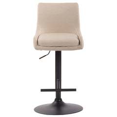 Barhocker Club Stoff schwarz - creme