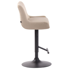 Barhocker Club Stoff schwarz - creme