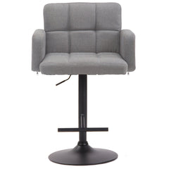 Barhocker Los Angeles, Stoff schwarz - grau