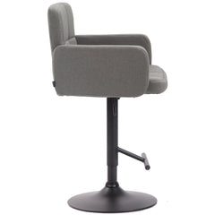 Barhocker Los Angeles, Stoff schwarz - grau