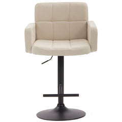 Barhocker Los Angeles, Stoff schwarz - creme