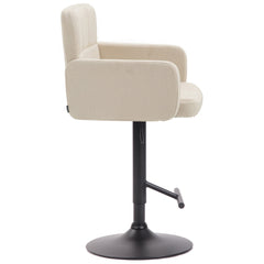 Barhocker Los Angeles, Stoff schwarz - creme