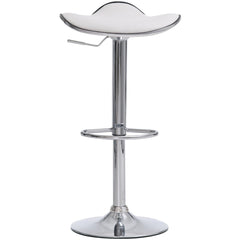 Set di 2 sgabelli Shanghai bianchi in similpelle, design moderno, imbottiti e facili da pulire, ideali per cucina o bar.