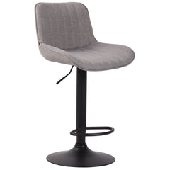 Barhocker Lentini Stoff schwarz - grau