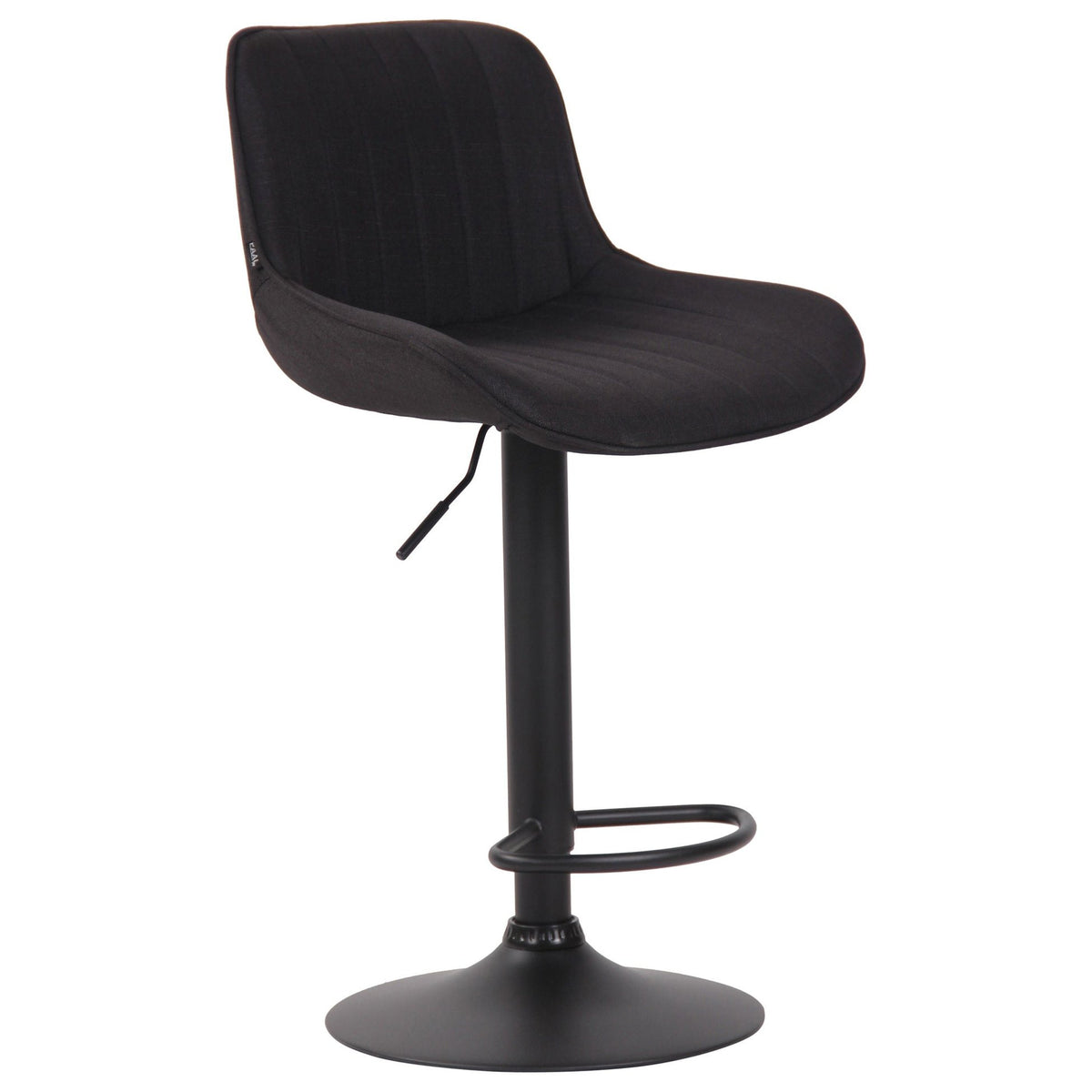 Barhocker Lentini Stoff schwarz - schwarz