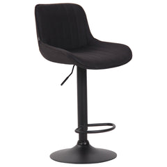 Barhocker Lentini Stoff schwarz - schwarz