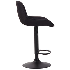 Barhocker Lentini Stoff schwarz - schwarz