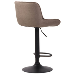 Barhocker Lentini Stoff schwarz - taupe
