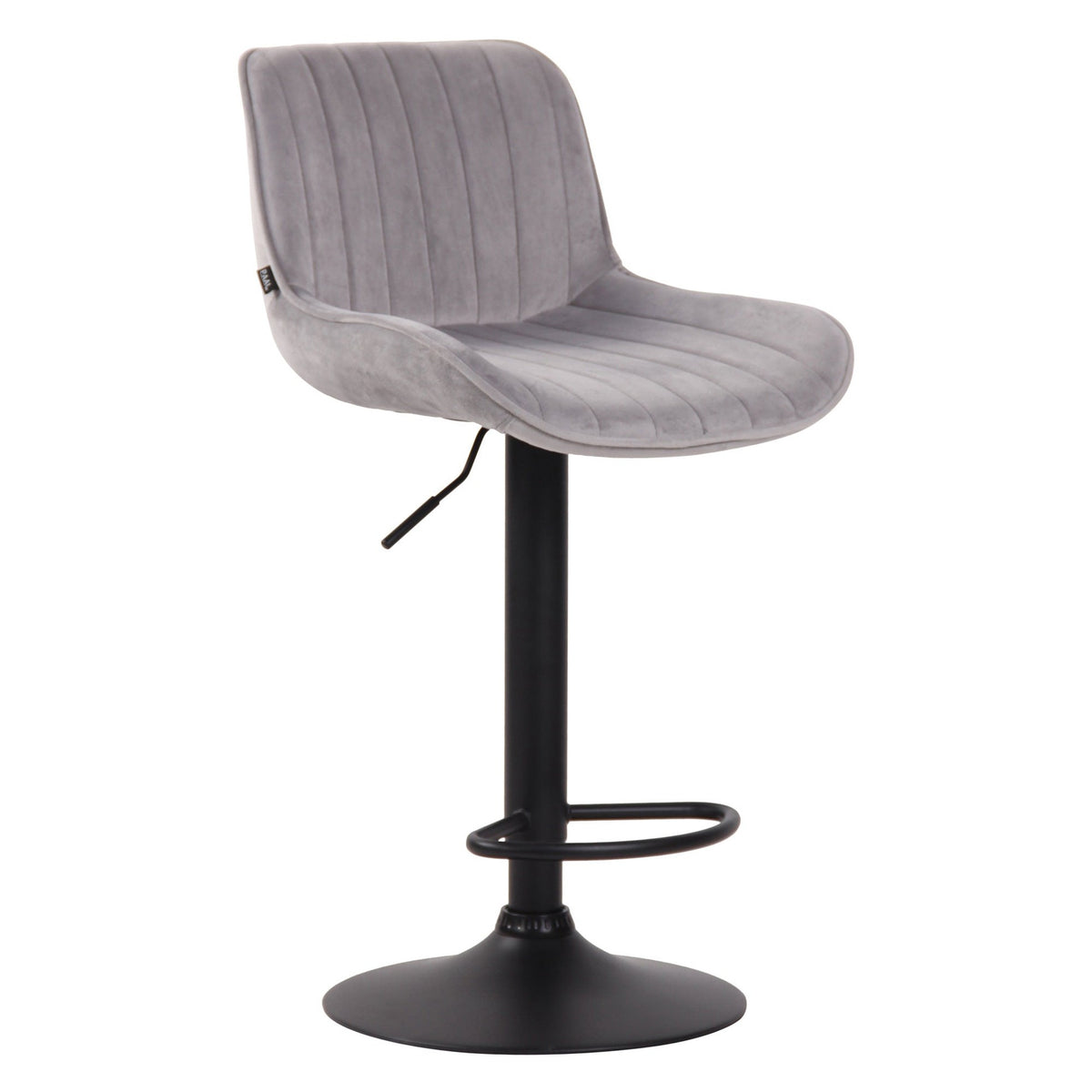 Barhocker Lentini Samt schwarz - grau