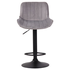 Barhocker Lentini Samt schwarz - grau
