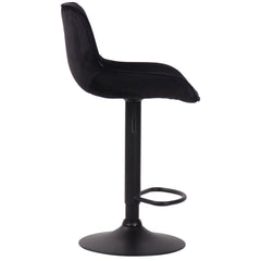 Barhocker Lentini Samt schwarz - schwarz