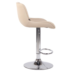 Barhocker Lentini Kunstleder chrom - creme