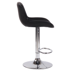 Barhocker Lentini Kunstleder chrom - schwarz