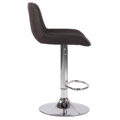 Barhocker Lentini Stoff chrom - dunkelgrau