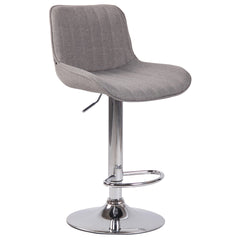 Barhocker Lentini Stoff chrom - grau
