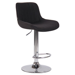 Barhocker Lentini Stoff chrom - schwarz