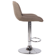Barhocker Lentini Stoff chrom - taupe