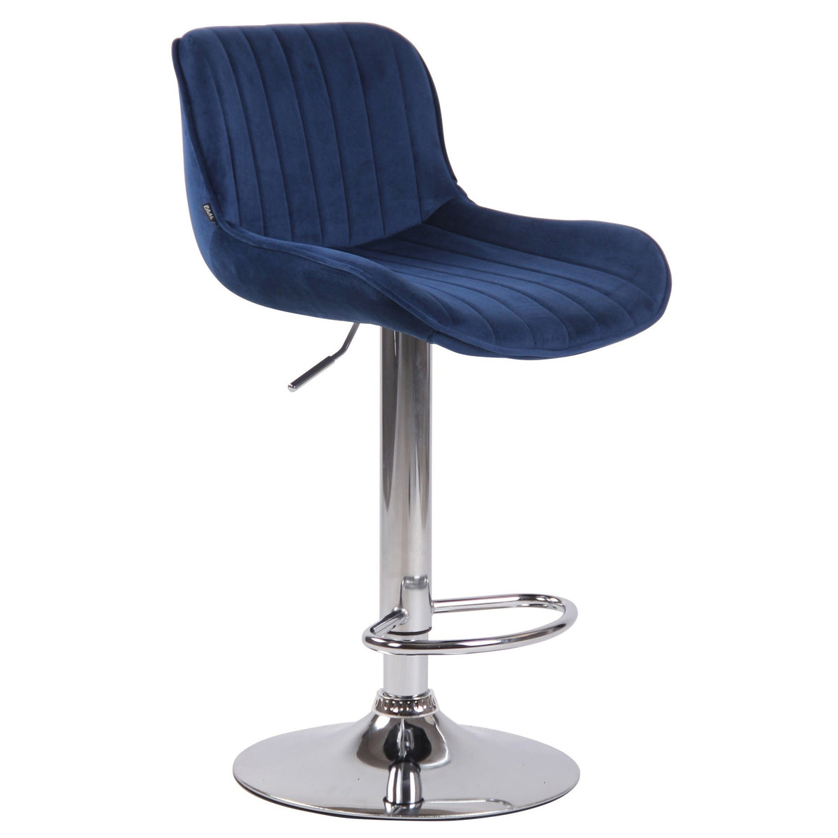 Barhocker Lentini Samt chrom - blau