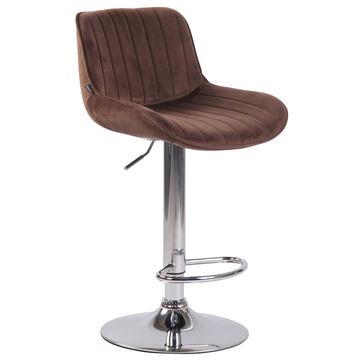 Barhocker Lentini Samt chrom - braun