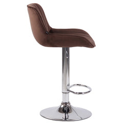 Barhocker Lentini Samt chrom - braun
