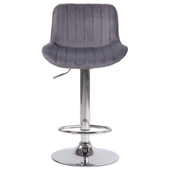 Barhocker Lentini Samt chrom - dunkelgrau