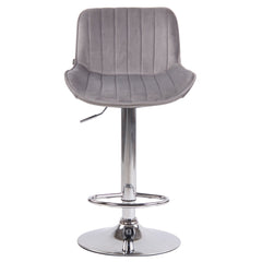 Barhocker Lentini Samt chrom - grau