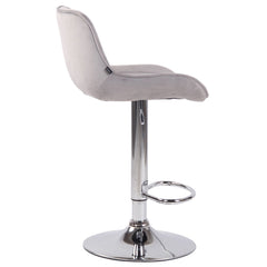 Barhocker Lentini Samt chrom - grau