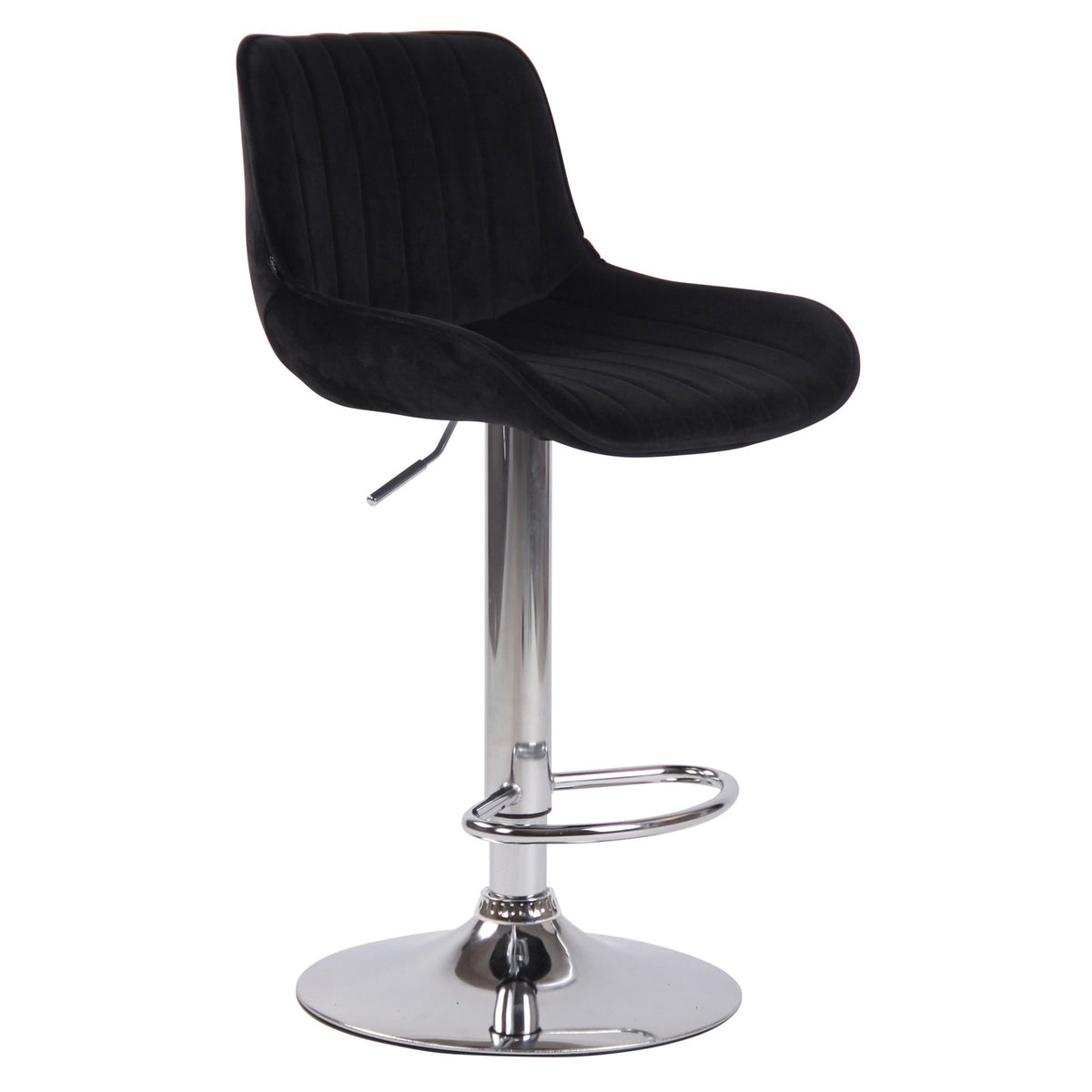Barhocker Lentini Samt chrom - schwarz