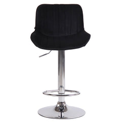 Barhocker Lentini Samt chrom - schwarz