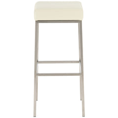 2er Set Barhocker Montreal 85 Kunstleder edelstahl - creme