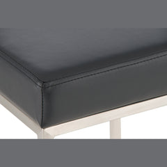 2er Set Barhocker Montreal 80 Kunstleder edelstahl - schwarz