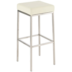 2er Set Barhocker Montreal 80 Kunstleder edelstahl - creme