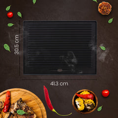 Grillplatte 41,3x30,5cm - anthrazit