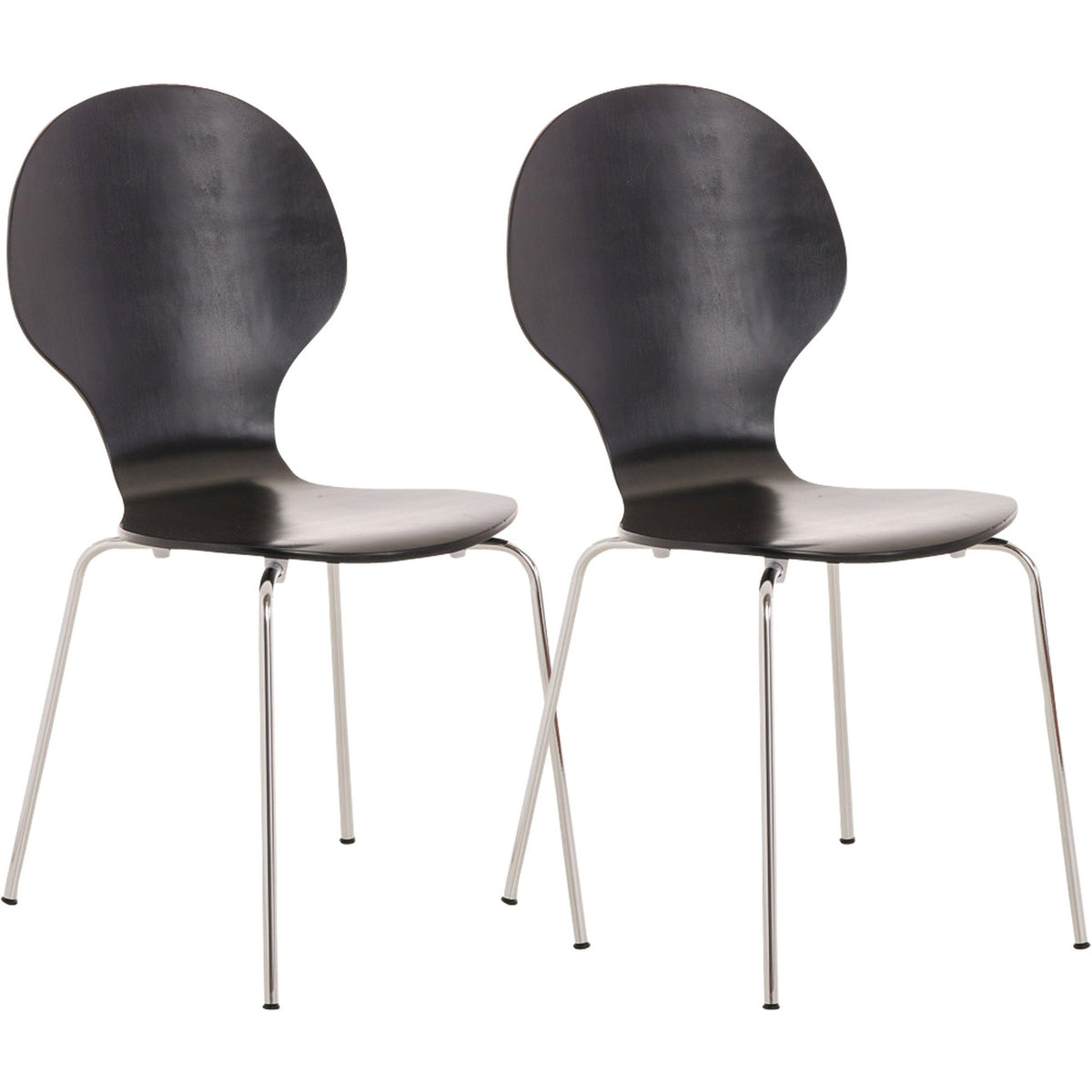 Set di 2 sedie da riunione Diego nere, impilabili, dal design classico e versatile, perfette per ogni ambiente lavorativo.