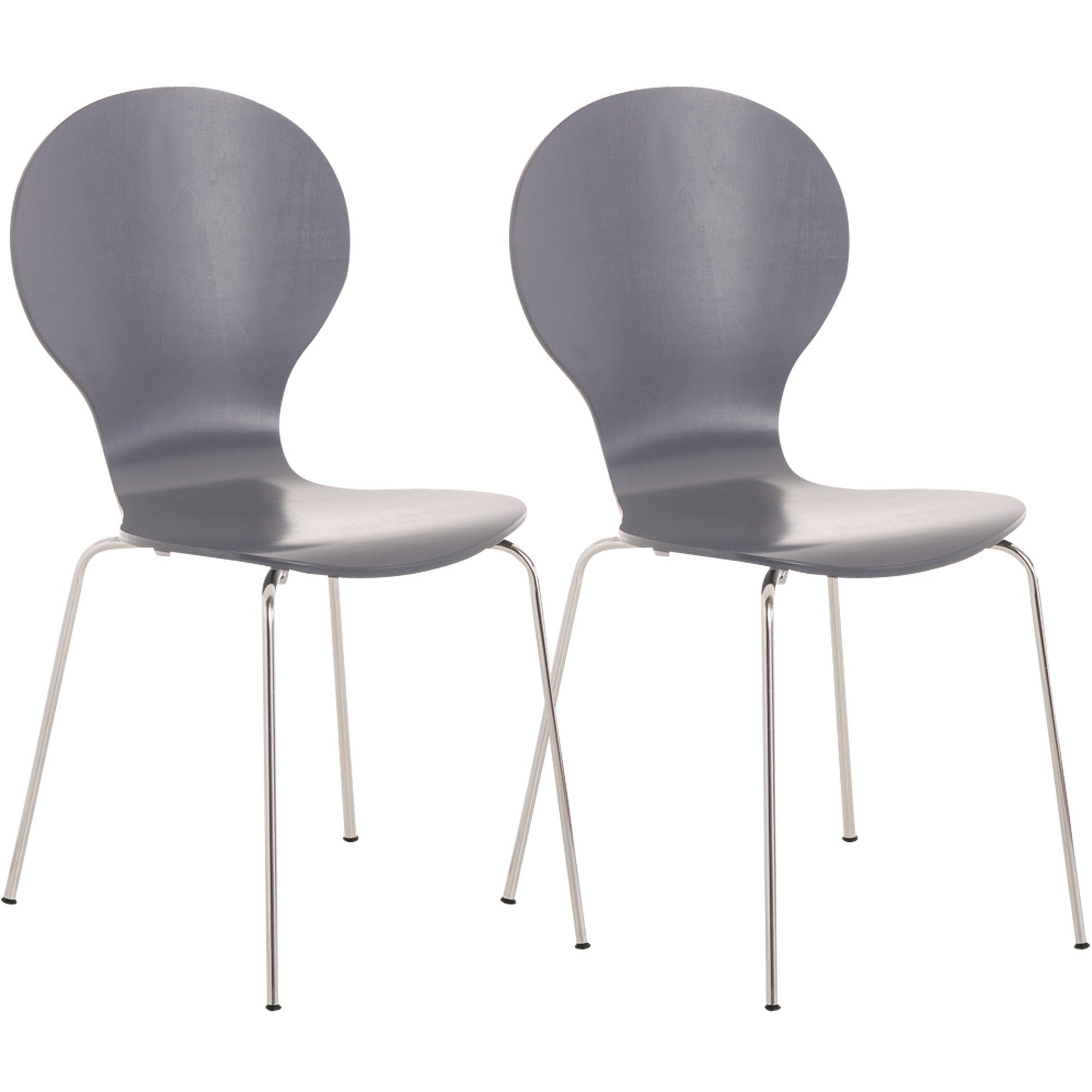 Set di 2 sedie da riunioni impilabili Diego in grigio, design classico ideale per uffici e spazi di lavoro.