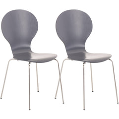 Set di 2 sedie da riunioni impilabili Diego in grigio, design classico ideale per uffici e spazi di lavoro.